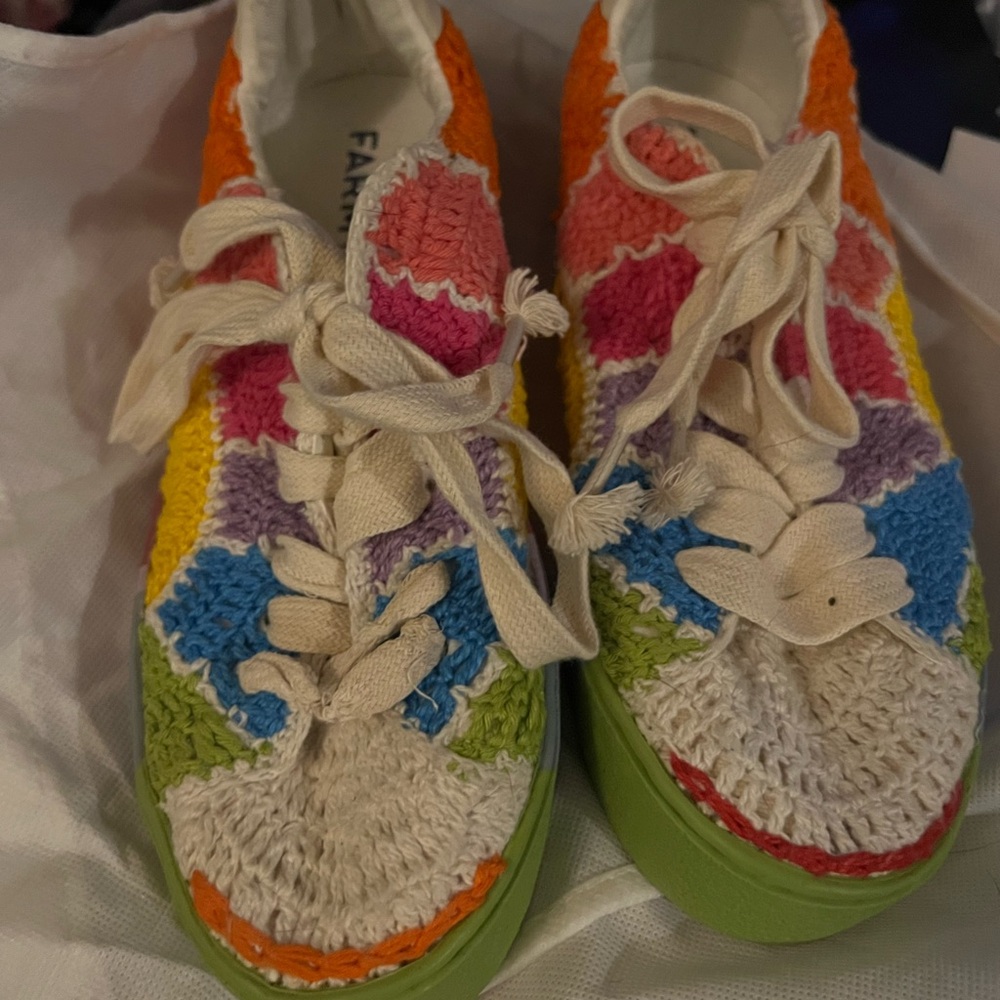 Farm Rio Sunset Crochet Platform Sneakers